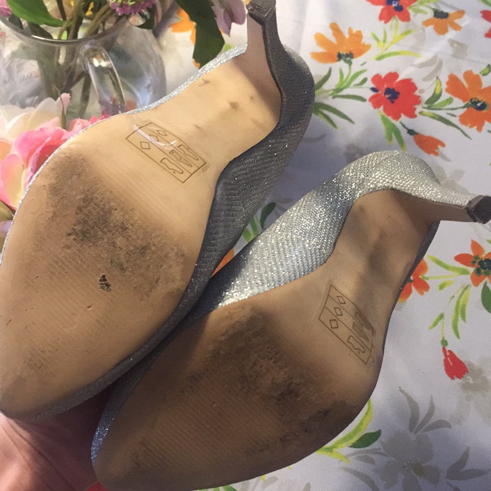 Sparkly silver Spring heels -Size 8 - Picture 5 of 6